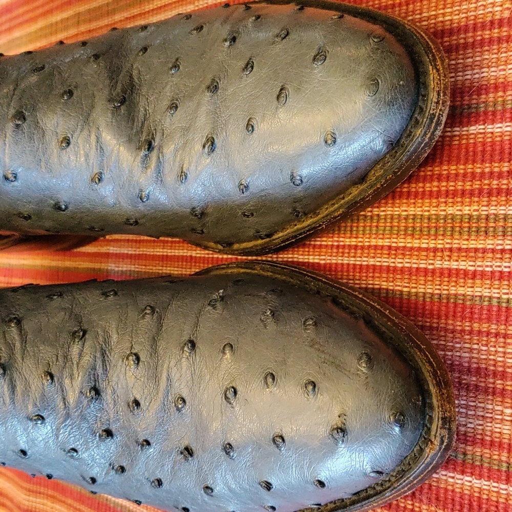 Dan Post Full Quill Blue Ostrich 9D boots - Picture 5 of 8
